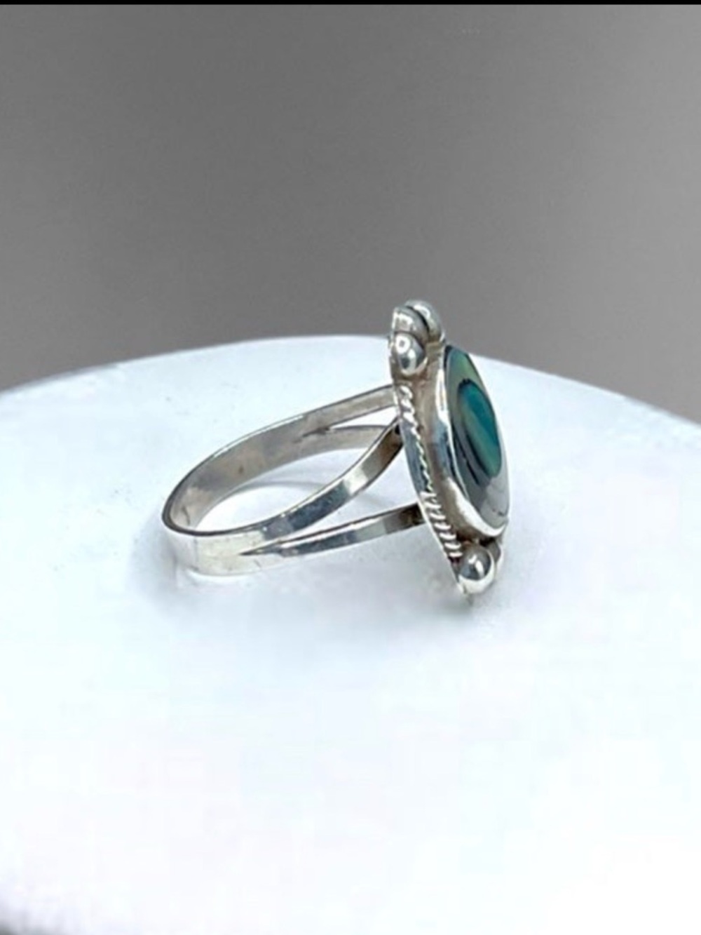 🌺Vintage Taxco Sterling & Abalone Ring - Picture 4 of 11